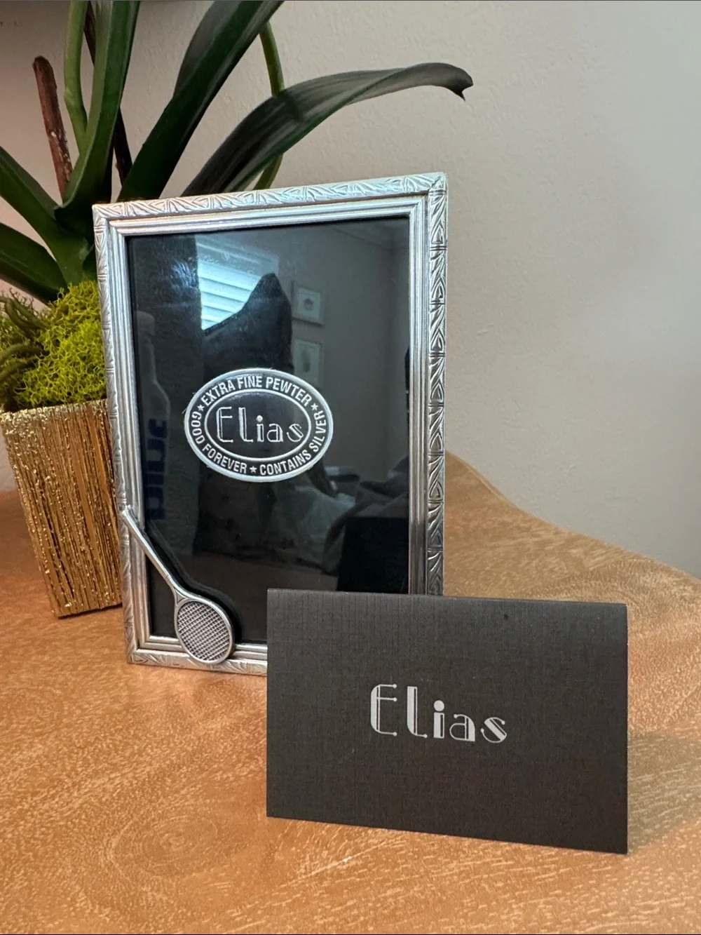 Elias Fine Pewter/Silver Picture Frame 5x4” With Tennis Accent